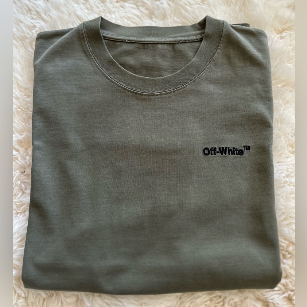 Off-White™ Men's Military Green T-Shirt (Large)